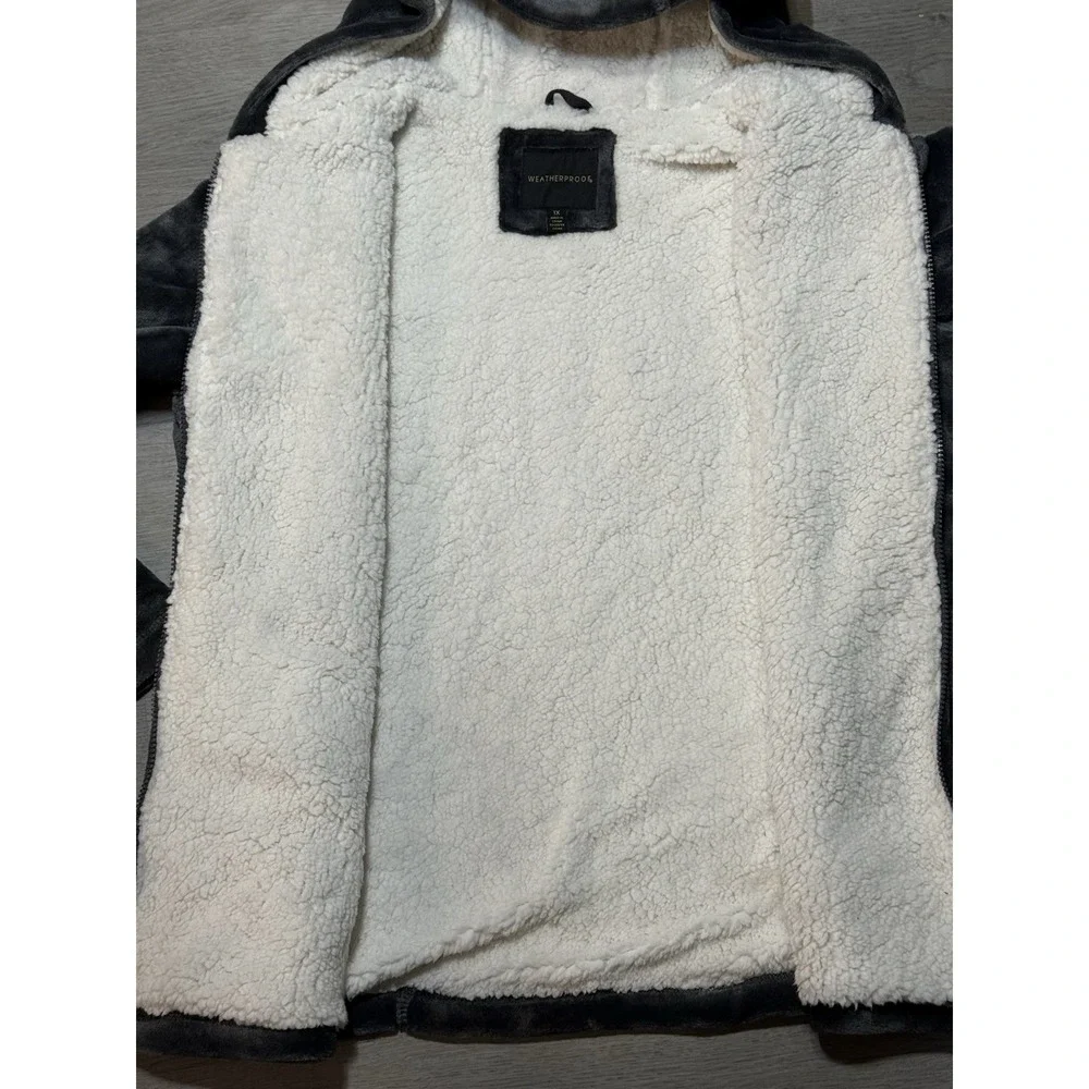 Weatherproof Cozy Sherpa Hoodie Women 1X Full Zip Gray Charcoal F9535W NWT - Picture 6 of 12